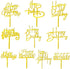 10 PCS Gold Acrylic Happy Birthday Cake Topper, Cupcake Topper Birthday Supplies Decorations