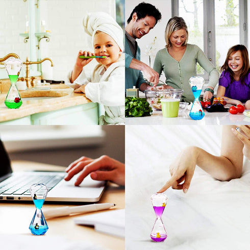 YUE Motion Liquid Motion Bubbler, Floating Sea Creatures, Diamond Shaped Timer, Purple Liquid with Duck Toys