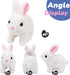 Hopearl Hopping Rabbit with LED Ears Interactive Electronic Pet Plush Bunny Toy with Sounds and Movements, Light up