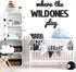 11 Pcs(23 Inch,Black) Beeveer Where the Wild Ones Play Nursery Sign Wooden Playroom Wall Decor Playroom Decoration Word