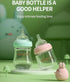 3 Pack Glass Baby Bottles, Anti-Colic Breastfeeding Bottles with Natural Response Nipples, Wide Neck Slow Flow, BPA Free