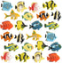 RCOMG 24PCS Tropical Fish Toys Set, Plastic Sea Creatures Figurines, Educational Ocean Animal Figures for Kids Party