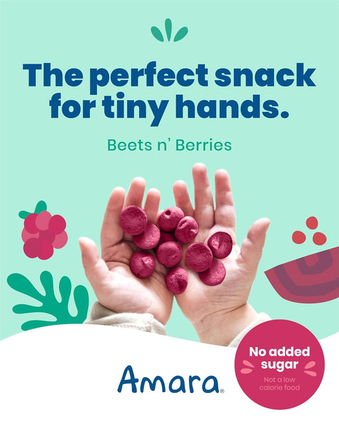 6 Amara Smoothie Melts - Beets n' Berries - Baby Snacks Made With Fruits and Vegetables - Healthy Toddler Snacks