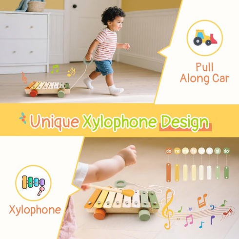 7pcs Set 18M+ 2 3 4 3-5 Pajojoqa Musical Instruments Montessori Toys Neutral Colors Wooden Toys for Toddlers Percussion