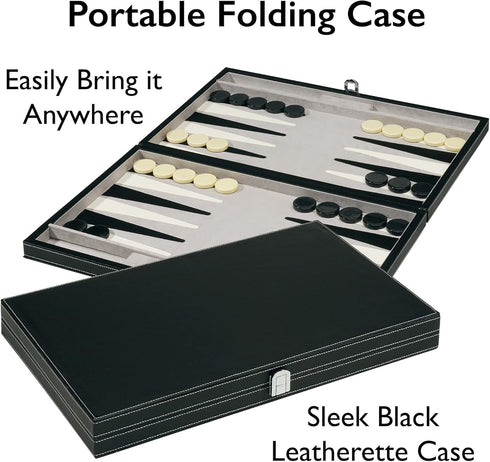 18-Inch Backgammon Board Game Set by Mainstreet Classics