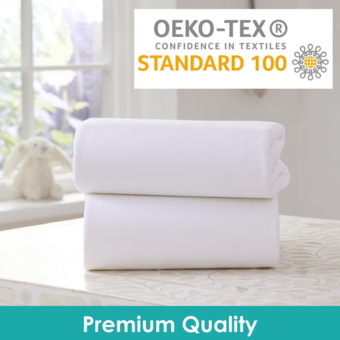 CLAIR DE LUNE 2 CL3029 Baby - x Fitted Cotton Jersey Interlock Cot Bed Sheets White