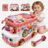 DELUTIQUE Baby Bus Toy for 1 Year Old Girl Gifts, Montessori Musical Bus