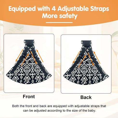 Jamyum 2025 4 Straps(10-30lbs),Lightweight,Portable Baby Sling Carrier,Toddler Carrier,Upgraded Baby Sling