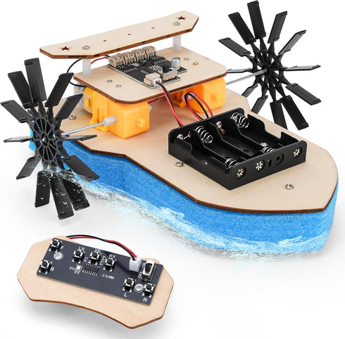 LEPANDA RC Boat, Building Kit for Kids Ages 8-12, Paddle Boat, STEM Science
