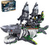 HJPLPXH Mechanical Shark Ship Building Blocks Set, The Ghost Sea Shark Pirate Ship