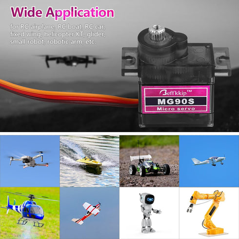 MG90S 9g Micro Metal Gear Servo Motor for Robot Car Plane RC Helicopter Arduino