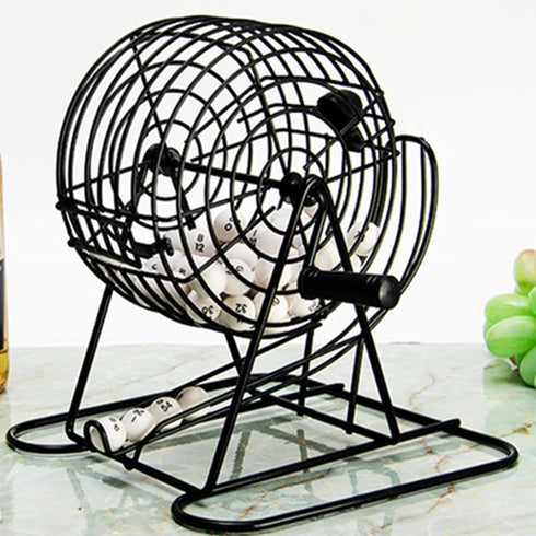 VBESTLIFE Cage Card Game Machine, Metal Rolling Cage with 75 Balls for KTV Party Bar Family Gatherings