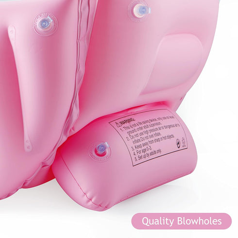 PandaEar Portable Baby Inflatable Bathtub, Toddler Bath Tub with Air Pump, Foldable Non-Slip Shower Basin (Pink)