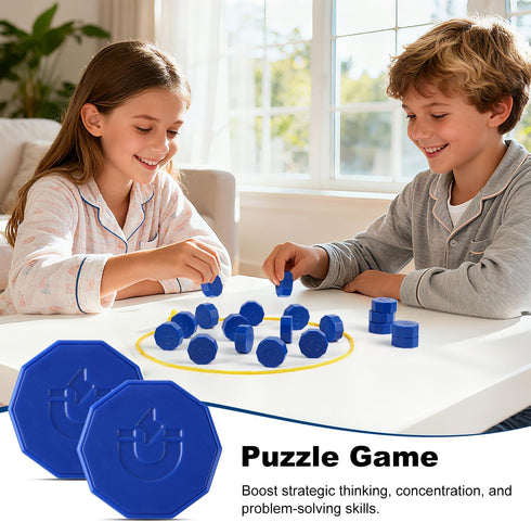 Faigcoy 24 3 Magnetic Chess Game with Full-Size Stones, Magnet Game with String & Portable Storage Bag, Strategy Board