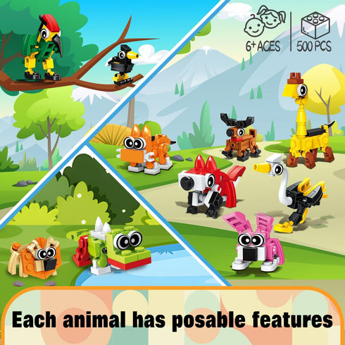 TWERF 30 Pack Set 6-12+ Party Favors for Kids- Animals Building Blocks Goody Bags Stuffers Classroom Prizes Easter