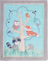 CribMATE Set 3 Set Animal Nursery Crib Bedding for Boys Pieces Blue Raccoon Fox Owl Hedgehog Baby Boy Bedding