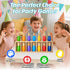 pamexin 7 Family Games for Kids, Wooden Bowling Color Matching Game with Bright Pins and Storage Bag, Family Board