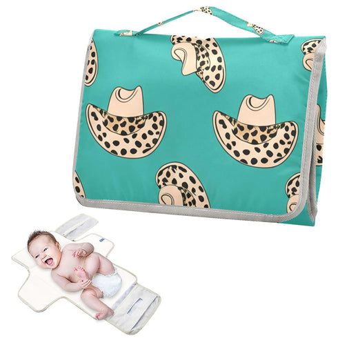 Kagirah Wild West Spots Pattern Portable Changing Pad with Built-in Pillow, Waterproof Foldable Baby Diaper Changing