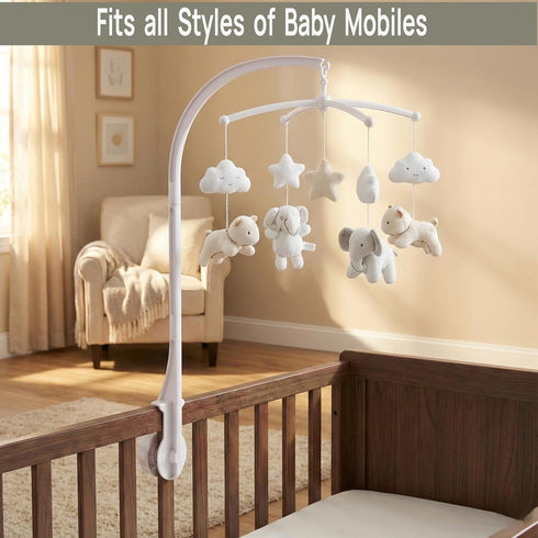 Generic 26 Inch Crib Mobile Arm, White Adjustable Claw Width Mobile Hanger, DIY Mobile Arm for Crib Bassinet, Nursery