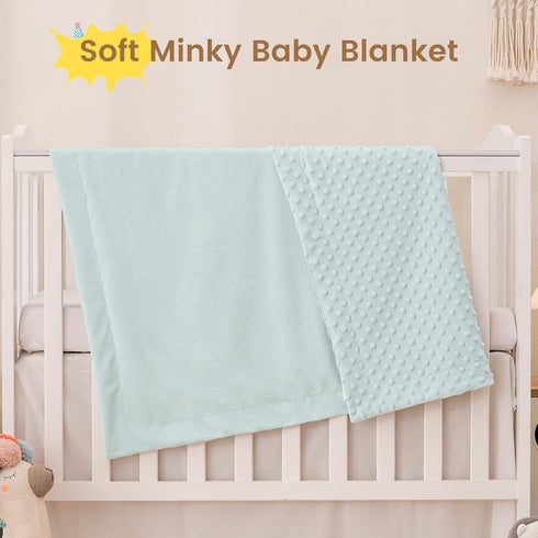 30x40 Inches, david's kids Micro Fleece Minky Baby Blanket for Boys Girls Neutral with Double Layer and Soothing Raised