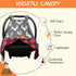Dear Baby Gear Car Seat Canopy - Baby Carrier Cover - Infant Car Seat Cover - White Antlers, Plaid Red & Black