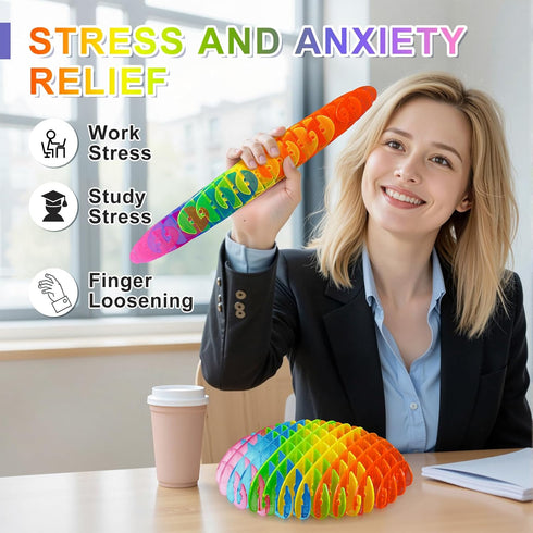 Yisryerow 3D 3-5 5-7 8-10 8-12 Fidget Worm Toy | Sensory Slug for Adults & Teens with Autism ADHD | Quiet Desk Fidget