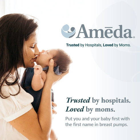 Ameda MYA Breast Pump Replacement Flanges 24mm, Comfort Fit Angled Flange, 2 Count (1 Pair) - NOT Compatible with MYA