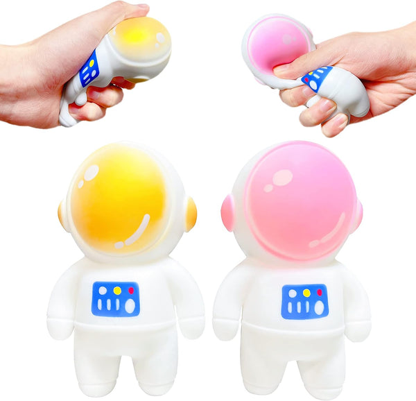 Kawaite 2 Pack Astronauts Squishy Stress Ball Squeeze Fidget Toys for Kids and