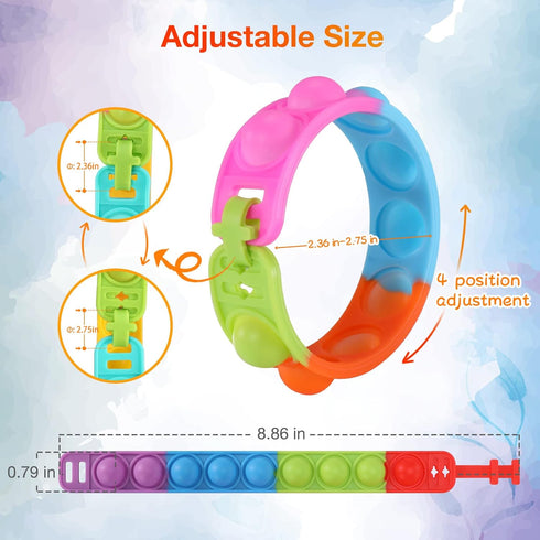 90 Pcs Kids Party Favors Pop Fidget Toys Bulk Its Fidget Bracelet It Birthday Party Favors for Kids Goodie Bags