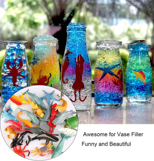 24-Pack Sea Ocean Animal Figures - Realistic Plastic Pool Party Toys Set for Children's Educational Gifts