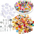 150Pcs Miniatures Food Drinks Bottles Doll House Accessories - 1:12 Playset for Pretend Play Kitchen Game