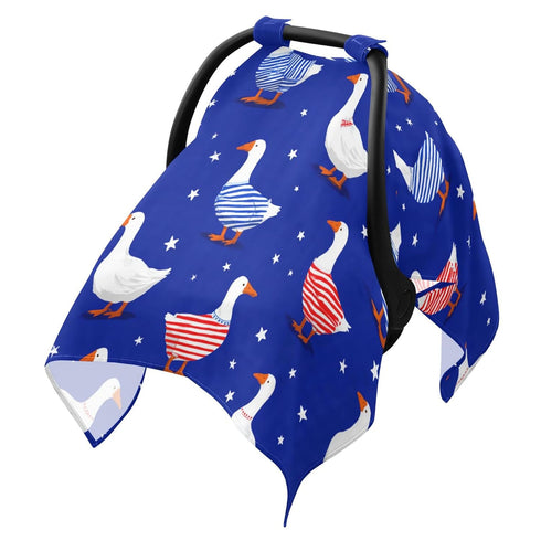 Mazeann July 4th Geese Blue Car Seat Cover Baby Breathable Soft Infant Carseat