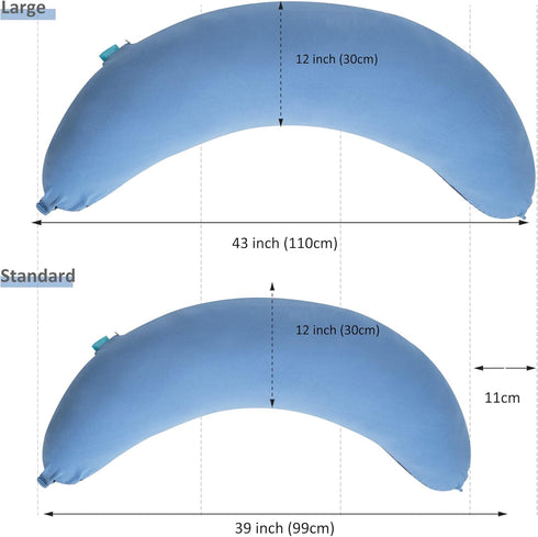 43" BYRIVER Long C Shaped Body Pillow for Adults Men Women, Side Sleeper Pillow for Neck Shoulder Back Pain Relief