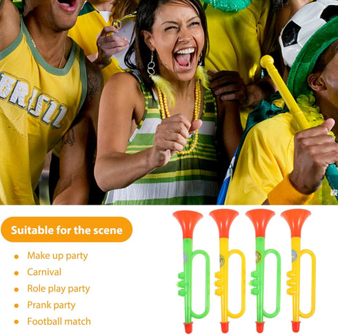 4pcs Large Air Horn Pump - Twisting Toy Horn for Safety Parties, Sports Events, Loud Noise Maker for Celebrations