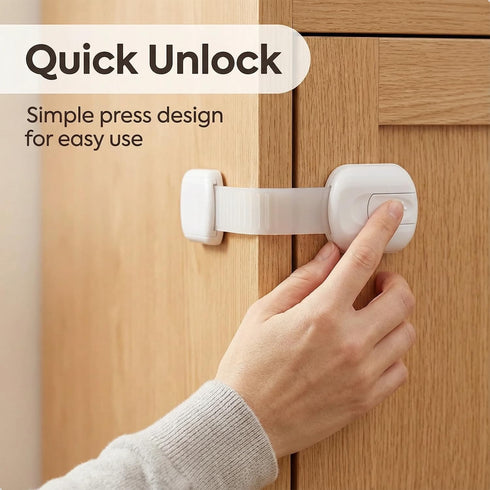 mufew 6-Pack Child Proof Cabinet Locks,Child Safety Strap Locks,Baby Proof Drawer Locks for Kids,Adjustable Strap No