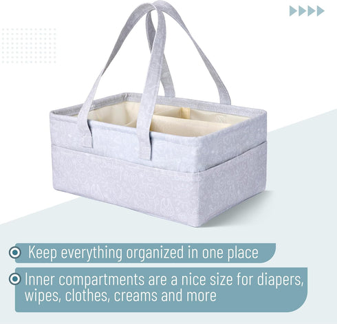Portable Baby Diaper Organizer with Cute Patterns for Nursery & Car