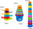 17 PCs Multicolor Nesting and Stacking Cups Set, Baby Bathtub Toys for Early Learning Educational Play