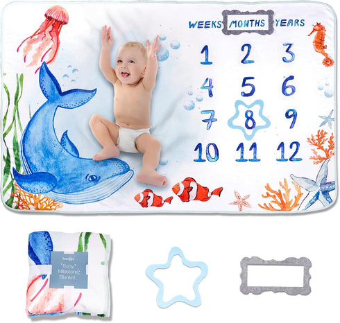 Baby Milestone Blanket| Original Design Baby Monthly Milestone Blanket Boy Girl|Baby Photography