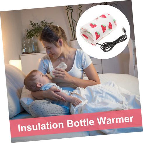 Portable USB Bottle Warmer for Breastmilk Cloth Insulated Heating Bag for Bottles for Travel and Car Use Convenient