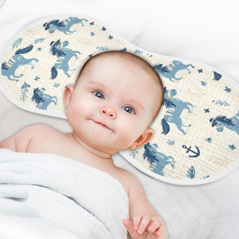 decor gift 4 Pack 22x11in Cotton Soft Burp Cloths Soft and Absorbent? Naughty Ocean Pony Ivory spit up Rags for Unisex