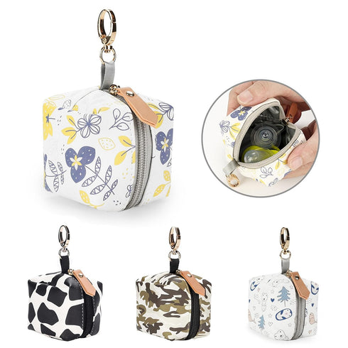 GANYKQ 2 Multifunctional Pacifier Holder Bag PU Leather Pacifier Case Bag Pacifier Storage Container Holds Pacifiers