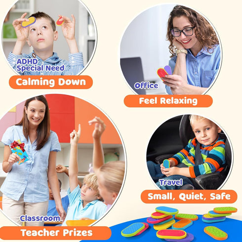 18-Pack Sensory Fidget Magnet Toys for Kids: Textured Silicone Magnetic Sliders for Autism Children Classroom Must