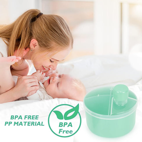Accmor Formula Dispenser On The Go, Non-Spill Rotating Four-Compartment Formula Container to Go, Milk Powder Snack