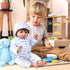 JIZHI 8 Pcs Reborn Baby Doll Accessories with Bassinet for 17-22 Inch Dolls, Realistic Clothes Set