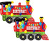 Artisan Owl Set of 2 Happy Birthday Colorful Train 37" Foil Party