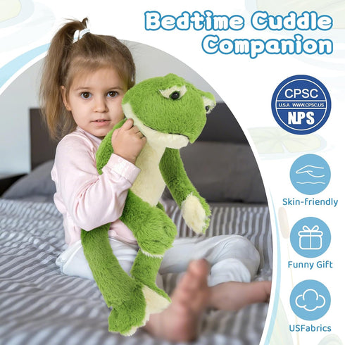 17.7 Inch Muiteiur Plush Frog Stuffed Animal, Cute Frog Soft Toy with White Belly, Stuffed Frog Plush Toy Gift for Kids