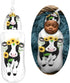 Set Ornate Cow in Sunflowers Newborn Swaddle Blanket with Beanie Soft Baby Sleep Sack Stretch Adjustable Swaddle Wraps