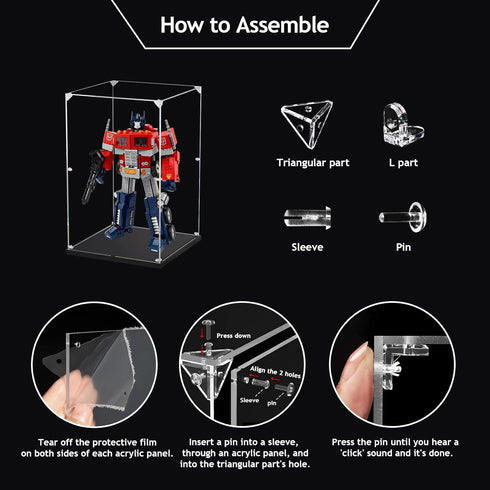 Clear Acrylic Display Case for Collectibles, Self Assemble Box for Action Figures and Toys (14x14x14 inch)