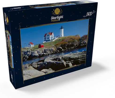 500 MyPuzzle Nubble Lighthouse At Cape Neddick, York Beach, Maine, USA - Premium Piece Jigsaw Puzzle for Adults