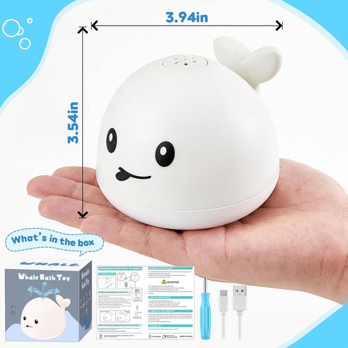 1-3, 1 2 3 6-12 Baby Bath Toys for Kids Ages Easter Basket Stuffers for Baby Year Boy Girl, Whale Bath Toy Sprinkler
